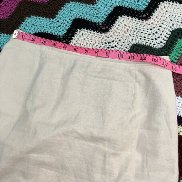 Vintage Northern Reflections Maxi Skirt Womens M Tan Linen Beach Coastal Minimal - Picture 5 of 7